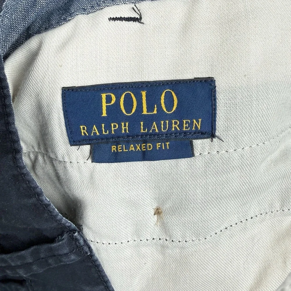Polo Ralph Lauren‎ Shorts Mens 40 Navy Blue Relaxed Fit Cotton Pony Logo Preppy